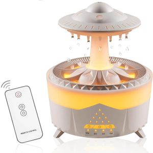 Esőcsepp mushroom design aromaterápiás diffúzor – 350 ml-es ultrahangos illóolaj párásító távirányítóval (BBJH)(BBD) - Image 1