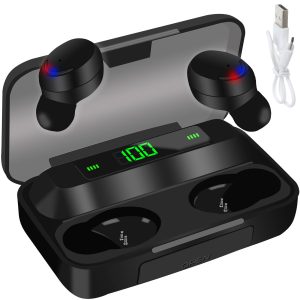 F9-10 TWS vezeték nélküli Bluetooth fülhallgató LCD kijelzővel, akkus töltődobozzal (BBV)