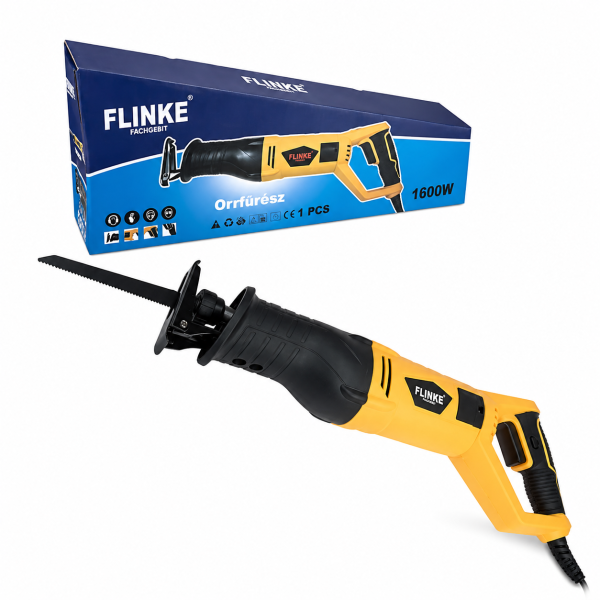 FLINKE FK-OF-8029 orrfűrész ergonomikus kialakítású markolattal és 150 mm-es fűrészlappal – fémhez és fához – 1600 W