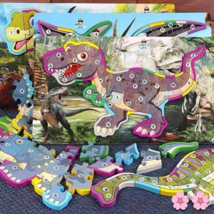 Fa t-rex dinoszaurusz puzzle, 10 db oktató játék kisgyerekeknek (BBMJ) - Image 1