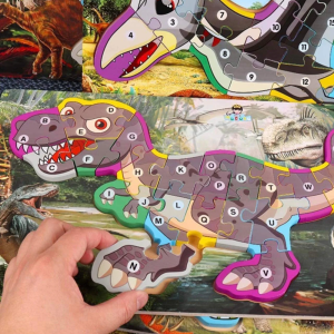 Fa t-rex dinoszaurusz puzzle, 10 db oktató játék kisgyerekeknek (BBMJ) - Image 2