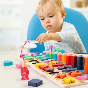 Fából készült montessori logaritmikus oktató tábla - koordináció és a motoros készség fejlesztő játék (BBJ) - Image 2