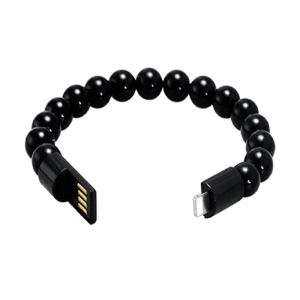 Fekete színű USB töltőkábel karkötő iPhone-hoz – lightning csatlakozó (FX) (BLLV) - Image 10