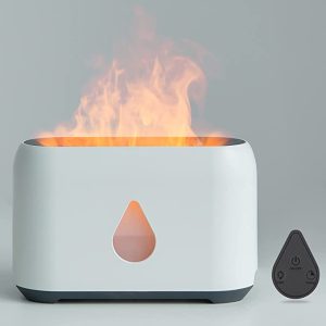 Flame aroma diffúzor valósághű láng effekttel és csepp alakú bekapcsoló gombbal - 240 ml , USB (BBV) - Image 3
