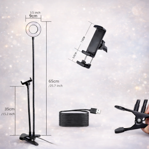 FlexiGlow Pro rugalmas kamera kar LED körlámpával – telefontartós selfie és livestream állvány TikTokhoz és videózáshoz (BBD) - Image 4