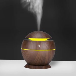 Gömb alakú ultrahangos aroma diffúzor sötétbarna színben LED világítással - 130 ml (BBV) - Image 4