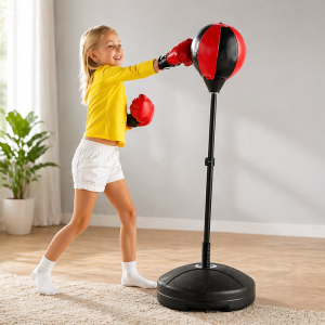 Gyerek bokszkészlet álló reflex labdával és kesztyűkkel – állítható bokszlabda szett 120 cm (BBJ) - Image 2