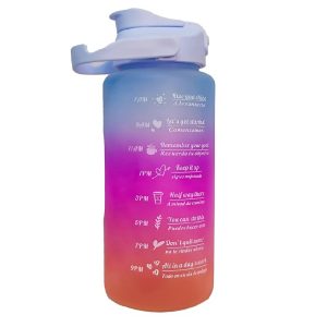 Háromrészes motivációs kulacs szett, kék-lila-narancssárga színkombinációban, 2L, 900 ml és 300 ml méretű palackokkal - Image 6