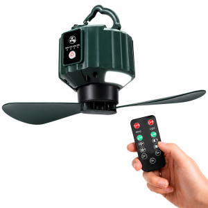 Hordozható 2 az 1-ben mennyezeti ventilátor 5200 mAh – USB-s akkumulátoros sátor ventilátor LED világítással kempinghez és hálószobába (BBRLB1484) - Image 6