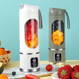 Hordozható smoothie mixer és gyümölcscentrifuga – mini turmixgép palackkal, friss gyümölcslevekhez és turmixokhoz HS860 (BBM) - Image 7