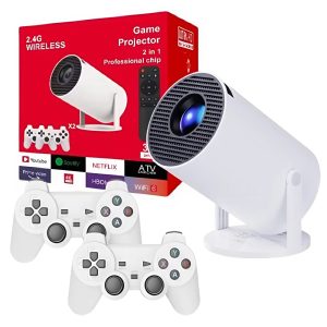 Intelligens 4K videoprojektor játékkonzollal, Android TV 11.0, WiFi 6, 280 ANSI, 130" képernyő, beépített hangszóró, HDMI, USB (FX) (BBV) - Image 1