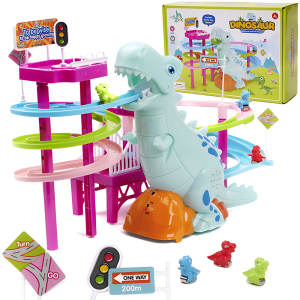 Interaktív dinoszauruszos játékpálya gyerekeknek – zenélő, színes elektromos pálya dinoszaurusz figurákkal 616-70 (BBJ) - Image 1