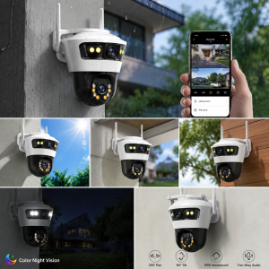 Jortan Dual Camera IP66 Smart WiFi kamera – kültéri forgatható biztonsági megfigyelő kamera éjjellátóval (BBD) - Image 5