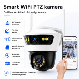 Jortan Dual Camera IP66 Smart WiFi kamera – kültéri forgatható biztonsági megfigyelő kamera éjjellátóval (BBD) - Image 7