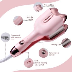 Kerámia hajsütővas 32 mm-es három hőmérséklet-szabályzóval hajhullámos hajformázó (BBM) - Image 8