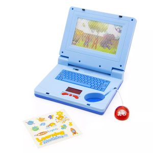 Készségfejlesztő játék laptop kisfiúknak- mozgó képernyővel, zenével és fényhatásokkal - kék (BBJ) - Image 2