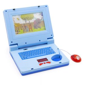 Készségfejlesztő játék laptop kisfiúknak- mozgó képernyővel, zenével és fényhatásokkal - kék (BBJ) - Image 4