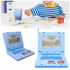 Készségfejlesztő játék laptop kisfiúknak- mozgó képernyővel, zenével és fényhatásokkal - kék (BBJ) - Image 1