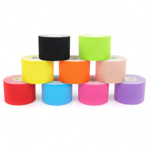 Kineziológiai tapasz – 5 cm × 5 m izom- és ízülettámasztó sport szalag fájdalomcsillapításhoz és regenerációhoz - fehér (FX) (BLLV) - Image 5