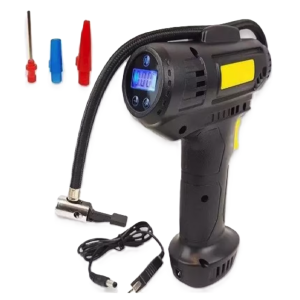 Kompakt digitális akkumulátoros autókompresszor – 10 bar nyomás, 72W motor, LED lámpával és 18 liter/perc levegőkapacitás (FX) (BBJH) - Image 3