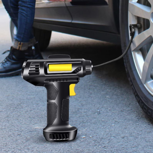 Kompakt digitális akkumulátoros autókompresszor – 10 bar nyomás, 72W motor, LED lámpával és 18 liter/perc levegőkapacitás (FX) (BBJH) - Image 2