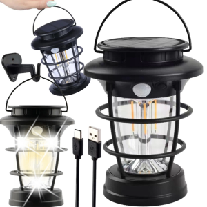 Kültéri LED kempinglámpa napelemes töltéssel – mozgásérzékelő, alkonyati automatikával és Type-c töltéssel KOS-31041 (THM) - Image 1
