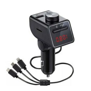 LCD kijelzős autós Bluetooth FM transzmitter - zenelejátszó, kihangosító és töltő Q18S (BBV) - Image 1