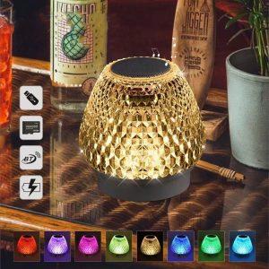 GIBOX G5S 2in1 kristály alakú okos lámpa - USB-ről tölthető, felakasztható party lámpa Bluetooth hangszóróval (THM) - Image 3