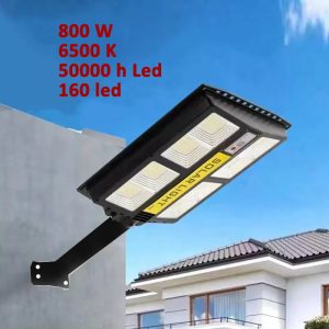 LED-es, napelemes, távirányítós utcai világítás, fény-, és mozgásérzékelős udvari lámpa, 800W (BBV) - Image 2