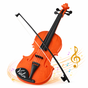 LittleMaestro gyerek játék hegedű vonóval – 4 húros klasszikus játék hangszer gyerekeknek 42 cm (BBJ) - Image 6
