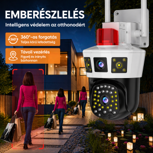 LunariSo WiFi + 4G okos biztonsági kamera szirénával – 360° forgatható IP kamera humán mozgásérzékeléssel, kétirányú hanggal és mobilos vezérléssel CAM360-005 (BBL) - Image 4
