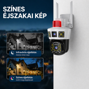 LunariSo WiFi + 4G okos biztonsági kamera szirénával – 360° forgatható IP kamera humán mozgásérzékeléssel, kétirányú hanggal és mobilos vezérléssel CAM360-005 (BBL) - Image 5