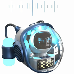 M60 Intelligens Space Astronauta vezeték nélküli akkumulátoros hangszó ébresztőóra RGB lámpával (BBD) (FX) - Image 1