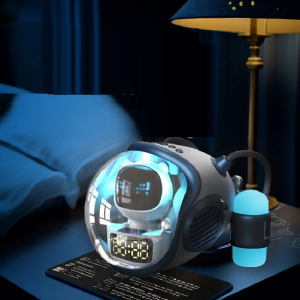 M60 Intelligens Space Astronauta vezeték nélküli akkumulátoros hangszó ébresztőóra RGB lámpával (BBD) (FX) - Image 2