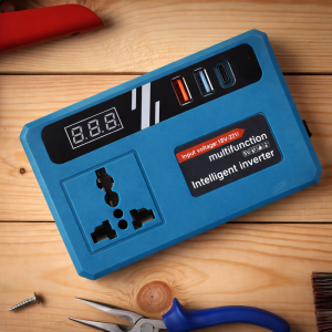 EnerVolt 120W akkumulátoros inverter 18–21V → 220V – 1 csatlakozóval, USB gyorstöltés, kjelző (BBD) - Image 3