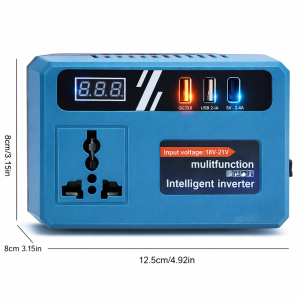 EnerVolt 120W akkumulátoros inverter 18–21V → 220V – 1 csatlakozóval, USB gyorstöltés, kjelző (BBD) - Image 4