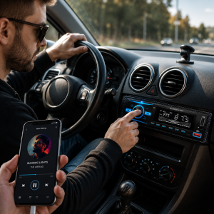 Modern autórádió Bluetooth kapcsolattal – MP3/USB/SD támogatás és LCD Kijelző (BBL) - Image 2