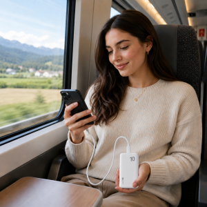 N02S powerbank 10000mAh – ultravékony hordozható külső akkumulátor telefonhoz és USB eszközökhöz (BBD) - Image 2