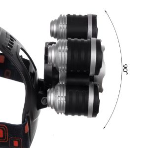 Nagy fényerejű fejlámpa 5 x T6 CREE leddel / akkumulátorral - állítható pántokkal, 4 világítási móddal (BBL) - Image 5
