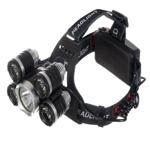 Nagy fényerejű fejlámpa 5 x T6 CREE leddel / akkumulátorral - állítható pántokkal, 4 világítási móddal (BBL) - Image 11