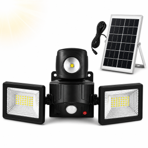 Napelemes LED reflektor szett 180° – mozgásérzékelős kültéri lámpa távirányítóval XG-T50 (BBD) - Image 6