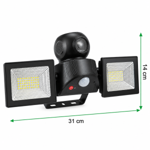 Napelemes LED reflektor szett 180° – mozgásérzékelős kültéri lámpa távirányítóval XG-T50 (BBD) - Image 3