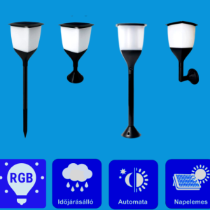 Napelemes RGB LED kerti lámpa 3 az 1-ben - Leszúrható vagy felszerelhető, beépített alkonykapcsolóval (BBV) - Image 3