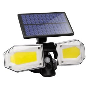 Napelemes mozgásérzékelős 130 COB LED kültéri lámpa – 21 x 3 x 7 cm (BBV) - Image 1