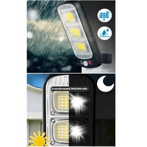Napelemes utcai LED lámpa – 72 LED-es, energiatakarékos és időjárásálló világítás GL-84069 (FX) (BBJH) (G) - Image 2