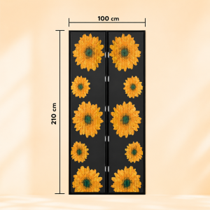Napraforgós mágneses szúnyogháló ajtóra 100×210 cm – automata záródású rovarháló függöny (GL-1139A) - Image 4
