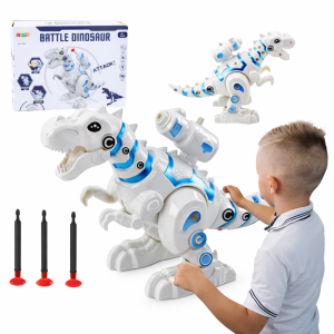 NeoRex Battle interaktív robot dínó – harcoló, darts kilövő, fény- és hanghatásos - fehér, 22,5×15,5×9cm (BBJ) - Image 3