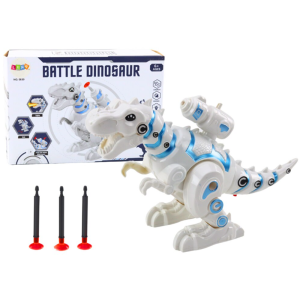 NeoRex Battle interaktív robot dínó – harcoló, darts kilövő, fény- és hanghatásos - fehér, 22,5×15,5×9cm (BBJ) - Image 8