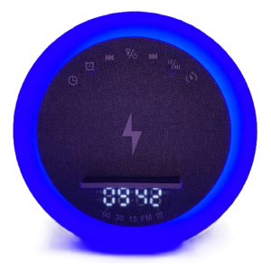 OKOP multifunkciós ébresztőóra bluetooth hangszóróval – RGB LED fény, és vezeték nélküli töltés 10W KP-577 (BBJH) - Image 13