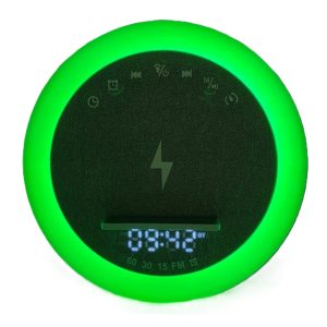 OKOP multifunkciós ébresztőóra bluetooth hangszóróval – RGB LED fény, és vezeték nélküli töltés 10W KP-577 (BBJH) - Image 14
